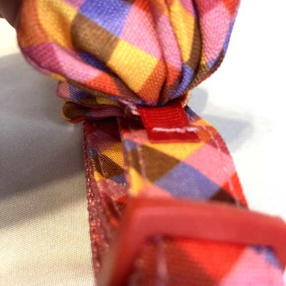 Top Paw Lovable Plaid Bowtie Collar Size Medium Multicolored Valentine Theme - Picture 9 of 10